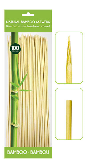 Bamboo Skewer Round 100Pk