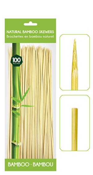 Bamboo Skewer Round 100Pk
