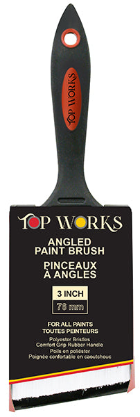 Paint Brush Angled with Rubberized Handle