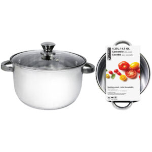 Casserole SS with Glass Lid