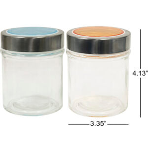 Glass Jar Round Small Color Lid