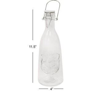 Bottle Glass Embossed with Lock Lid
