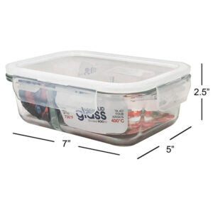 Oven Safe Glass Container Divided Lock Lid