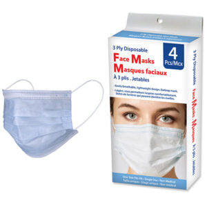 Face Mask Disposable 3 Layer 4Pk