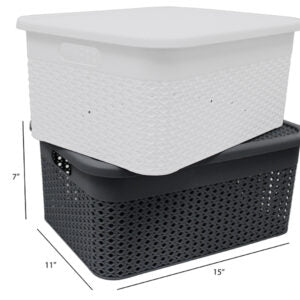 Basket Weave with Lid Large