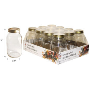 Jar Mason 12 Pack 2 Pc Snap Lids
