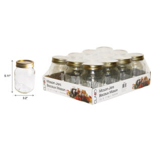 Jar Mason 12 Pack 2 Pc Snap Lids
