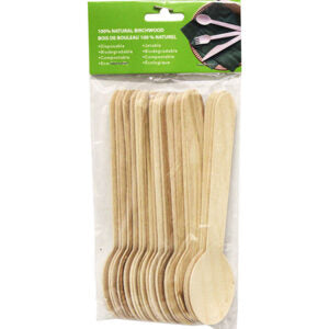 Natural Birchwood Spoons 20Pc