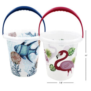 Bucket with Handle Flamingo & Fish