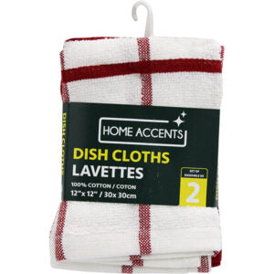 Dish Cloth Assorted Checkered 2Pk