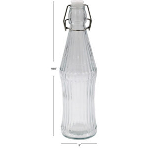 Bottle Glass Ribbed with Swing Top Stopper