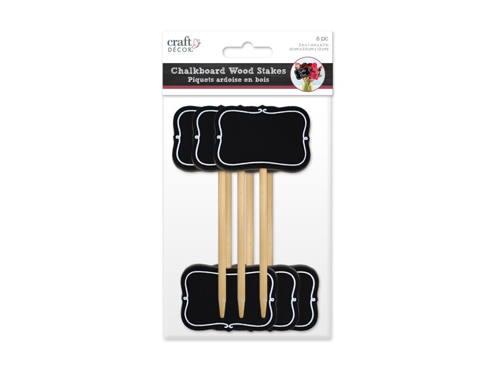 Craft Decor: Chalk-It-Up Wood Stakes 5cmx3.5cmx12cm 6pc B) Chalk Bracket Border