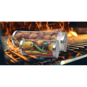 BBQ Grill Basket Rolling 2Pk