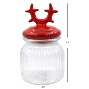 Canister W/Antler Lid