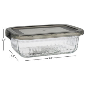 Container Glass Rectangular with Lid