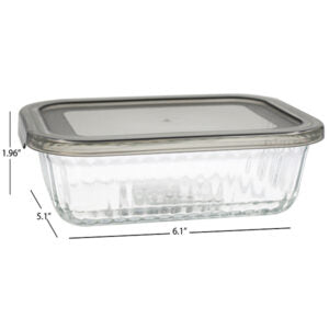 Container Glass Rectangular with Lid