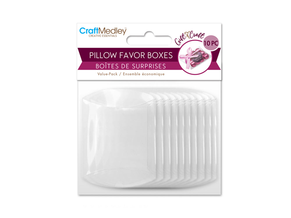 Gift Craft: PVC Clear Pillow Favor Box Value-Pack A) Sml 7.6x6x2cm 10pc