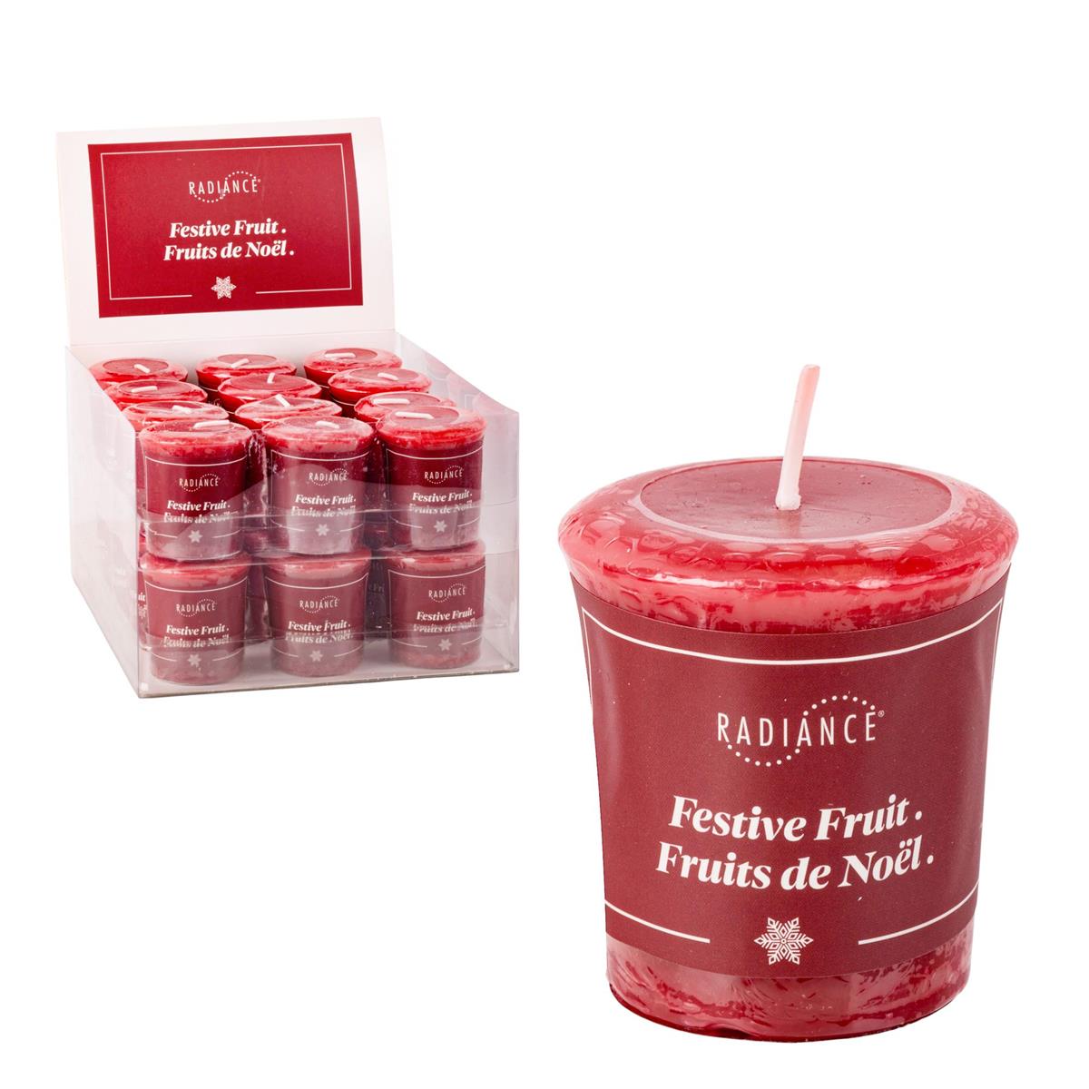 Radiance Scented Votive Candle, Festive Fruit, 24/dsp