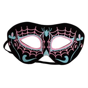 Party Gear Halloween Black Eye Mask w/ Spider Print, Header Card