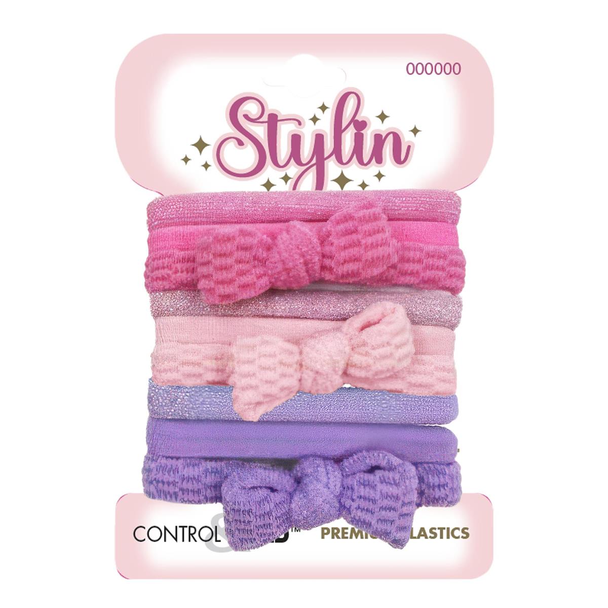 Stylin G, 12-pc Knit Ponyholders w Bow, h/c