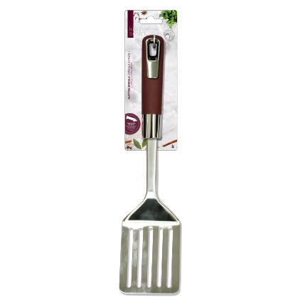 SLOTTED SPATULA- AUBERGINE HANDLE 34.5*8cm