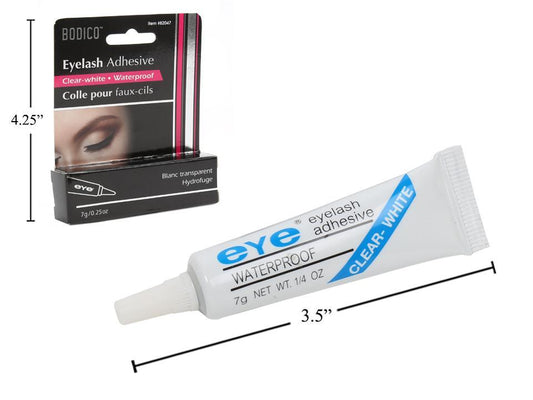 Bodico Eyelash Adhesive, 7g,Clear- White,col box with header