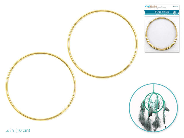 Craft Medley: Brass Rings 4" Round x2