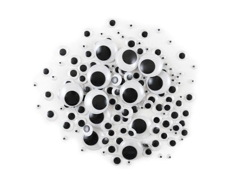 Paste-On Googly Eyes: Bulk 5mm-24mm Asst x182 Black Standard