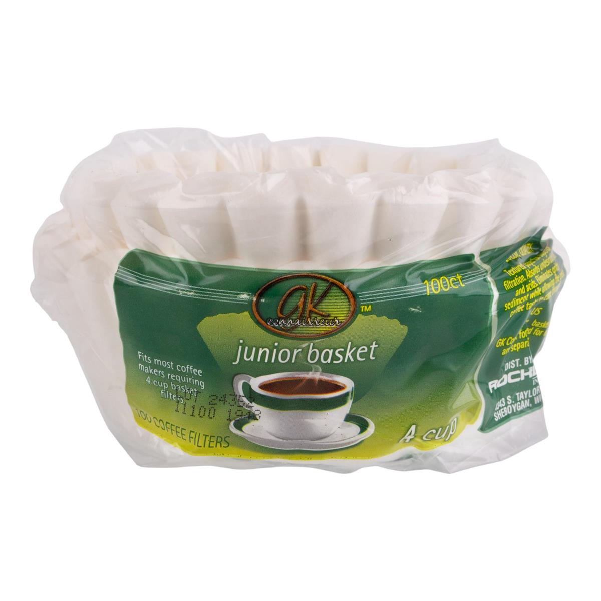 100-pc 7" Basket Coffee Filter, GK 4 cup, polybag