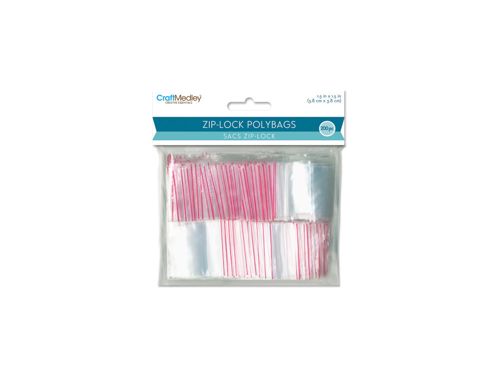 Craft Medley: Zipper-Seal Polybags 1.5"x1.5" 200pc