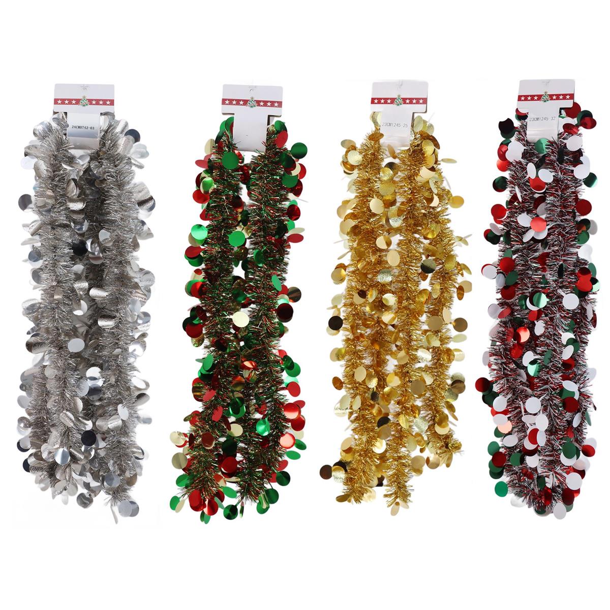 Deco N. 9ft.x5ply Tinsel Garland, 4/c, header