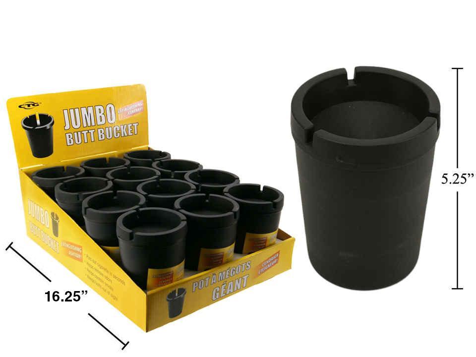 Jumbo Butt Bucket Extinguishing Ashtray, W/ Insert, Label, 12/dsp
