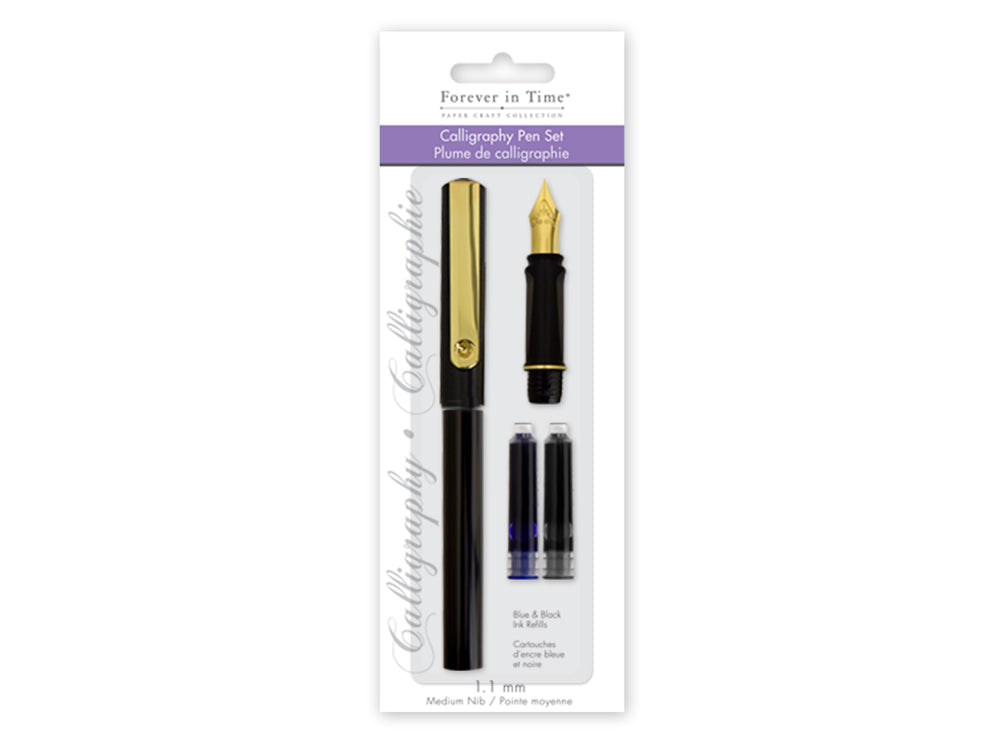 Paper Craft Essential: Calligraphy Pen Set #1.3 Nib/Black+Blue Ink