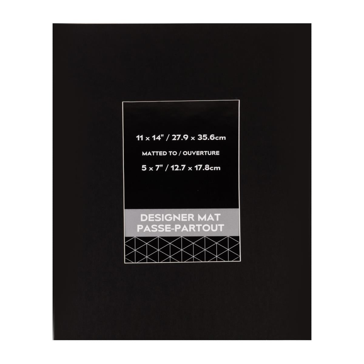 11x14" Photo Mat (5x7" OPG) Black, pslv + insert