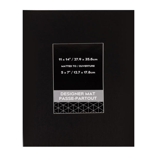 11x14" Photo Mat (5x7" OPG) Black, pslv + insert