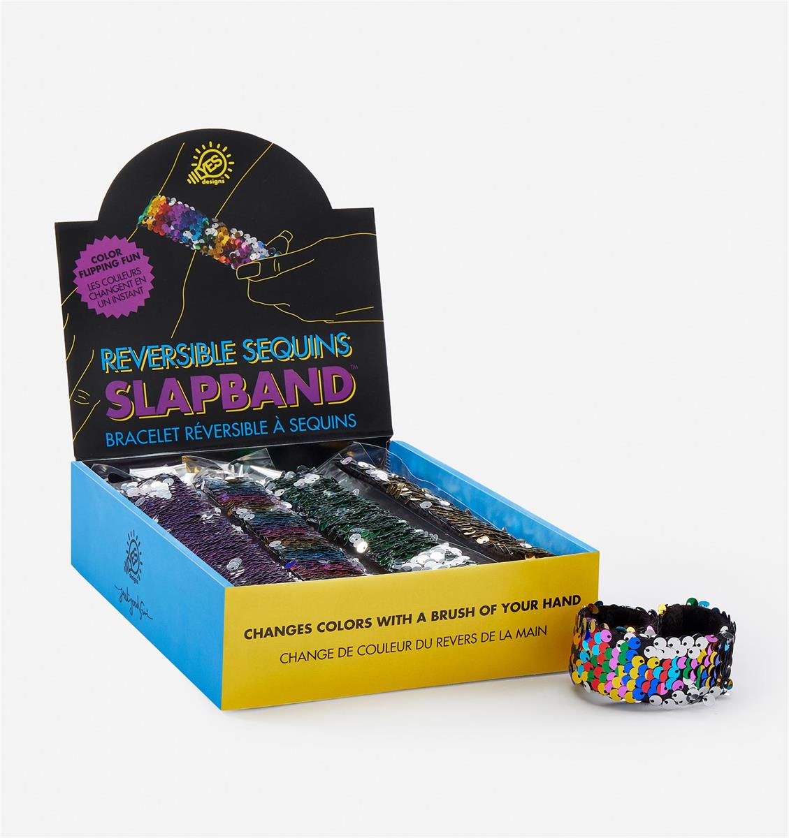 Steel/PET Reversible Slap Bands, 4 Asst, 24/dsp, 8.7"x1.2"