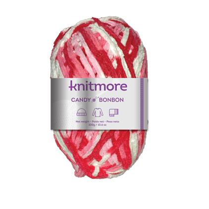 CANDY KNITTING YARN-WHITE/PINK