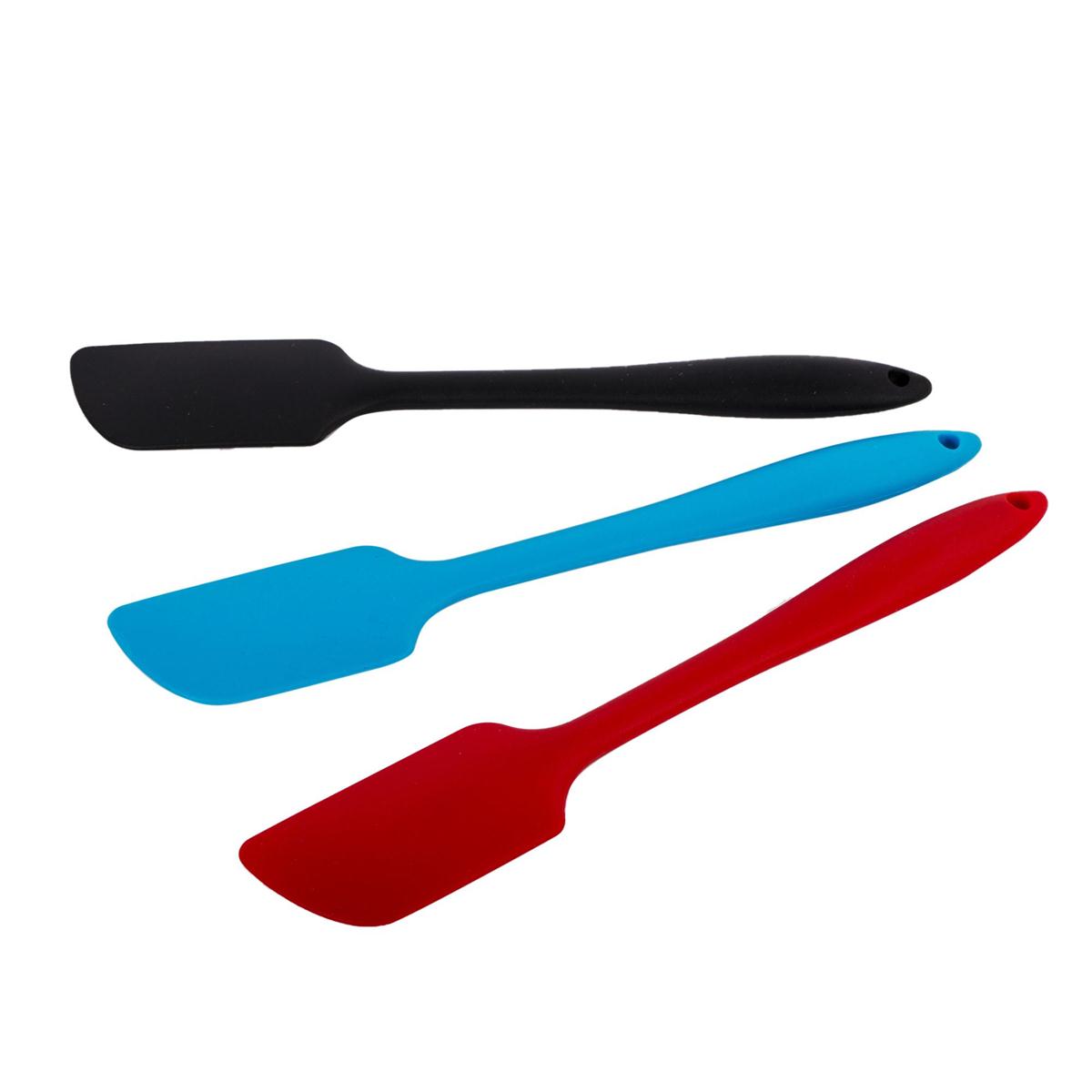 L.Gourmet, 11"L Silicone Spatula, Angled, 3 col., tag (HZ)