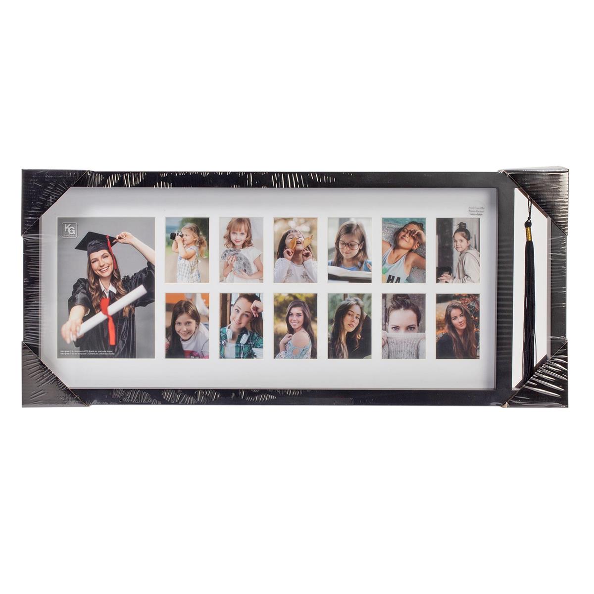 KG School Years Collage Frame -Bk W/TASSEL, 13 OPENING (AZ)