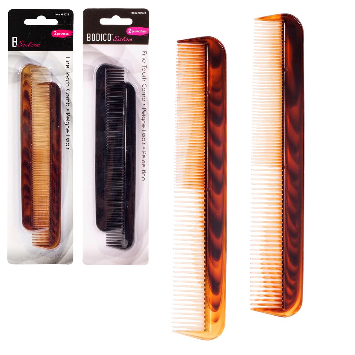 Bodico 2-pc Mini Fine Tooth Comb, 2 col., b/c(HZ)