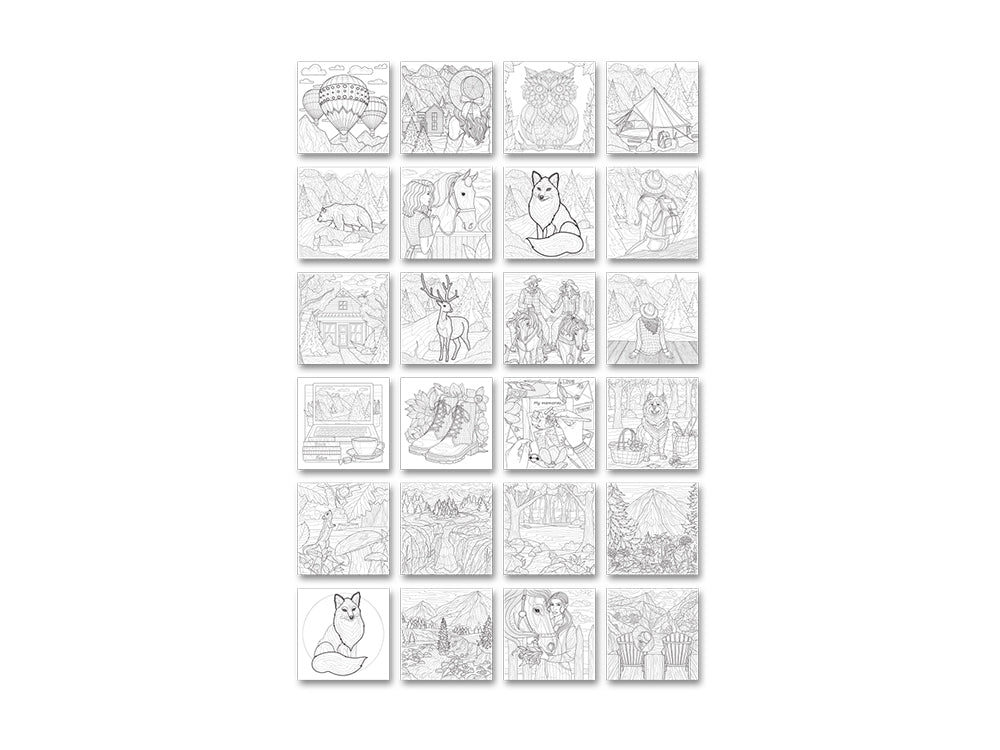 Color Factory: Glitter Coloring Pad 8.25"X8.25" 180Gsm 24Sht G) Great Outdoors