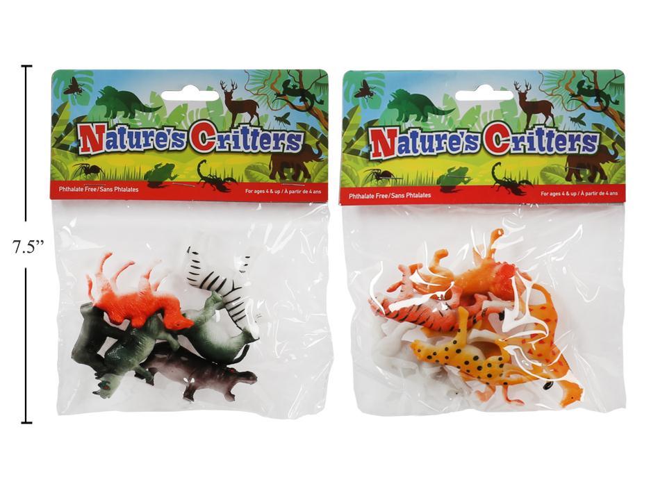Nature's Critters,6-pc,Wild animals,2/s,PVC bag, header card