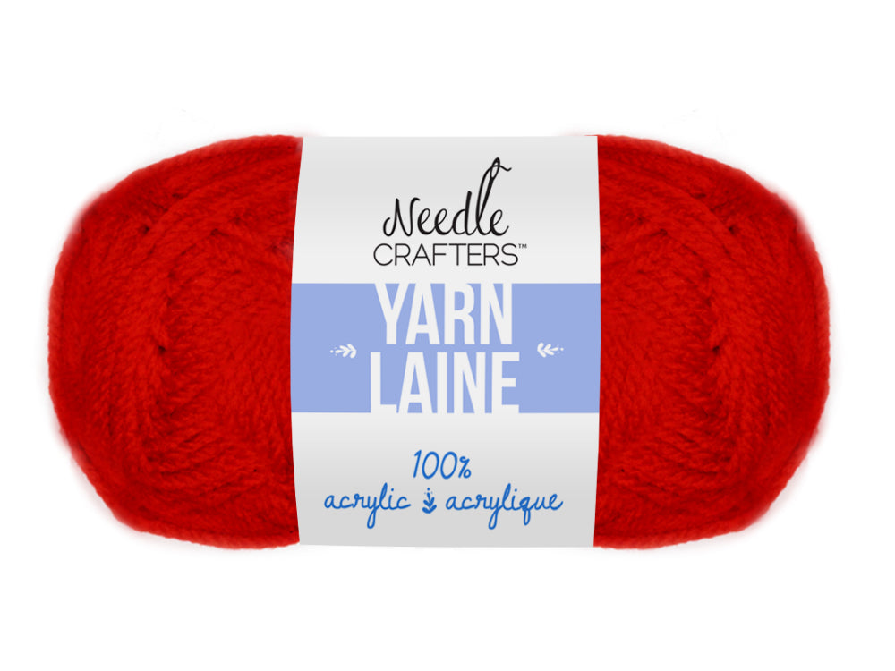 Needlecrafters: 50g Acrylic Yarn Standard Ball Dyed G) Really Red