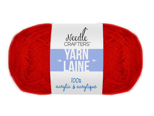 Needlecrafters: 50g Acrylic Yarn Standard Ball Dyed G) Really Red