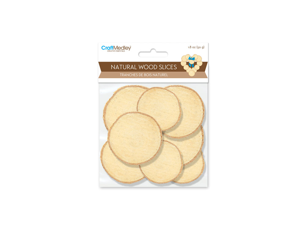 Craftwood: 3cm-6cm 50g Natural Birch Slices 0.9cm(T)