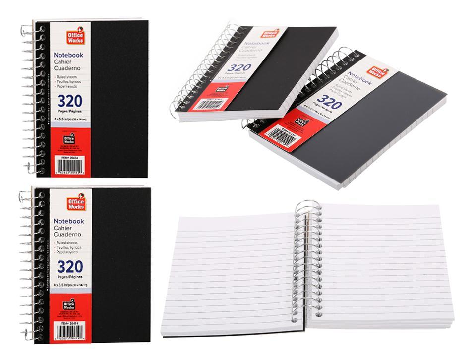 O.WKs. 4 x 5.5" 320 Pages PP Cover Notebook, 2 Col., (A115479)