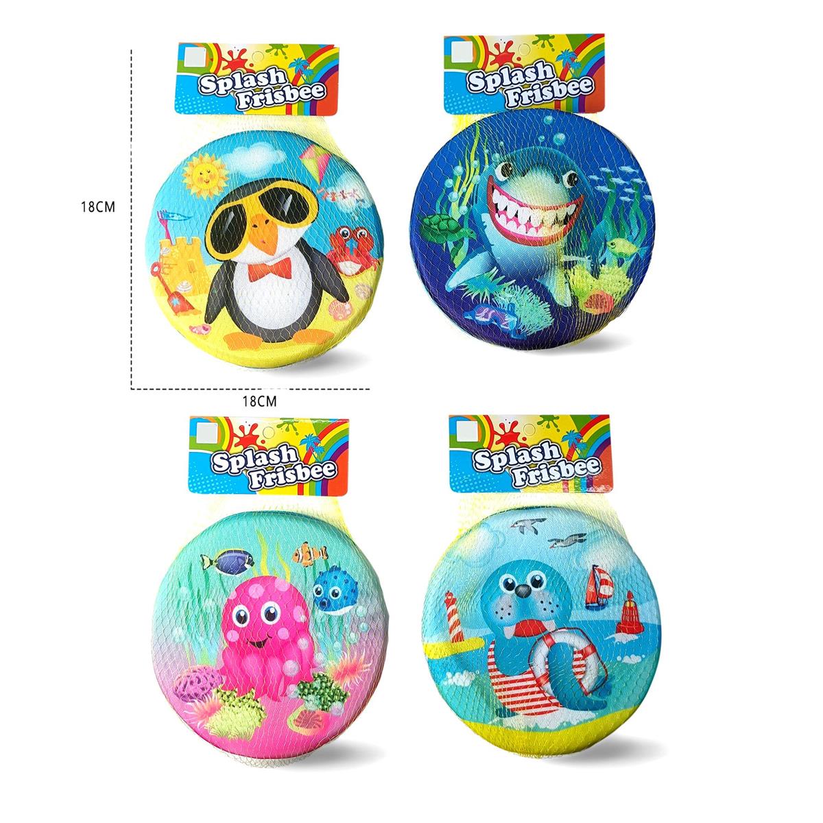 Sunny Dayz 7" Splash Frisbee, 4asst. net bag w/header