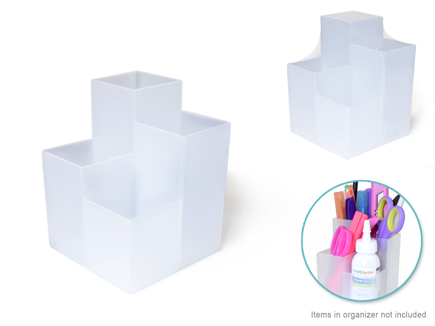 Craft Storage: 3.25x4.3" Desktop Organizer 4-slot Multi-Level