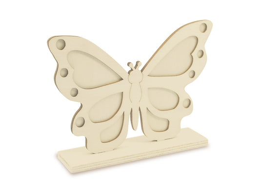 Wood Craft: DIY 6" 3D Shape Standing 5mm(T) A) Butterfly