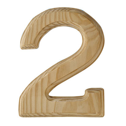6" WOODEN BEVELED NUMBERS (2)